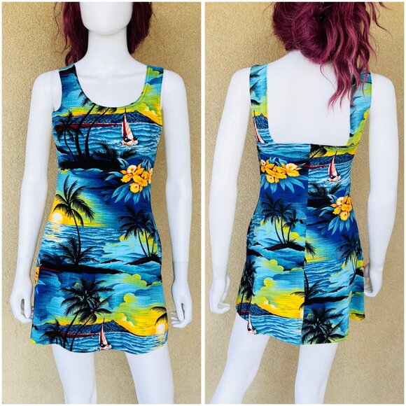 Vintage Dresses & Skirts - Vintage 90s Hawaiian Mini Dress